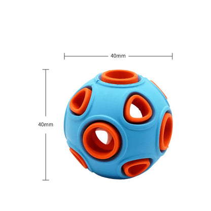 Glowing dog ball at night