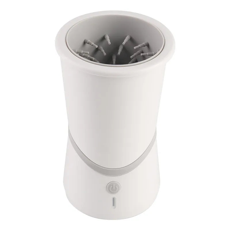 Washing dog paw with electric washer