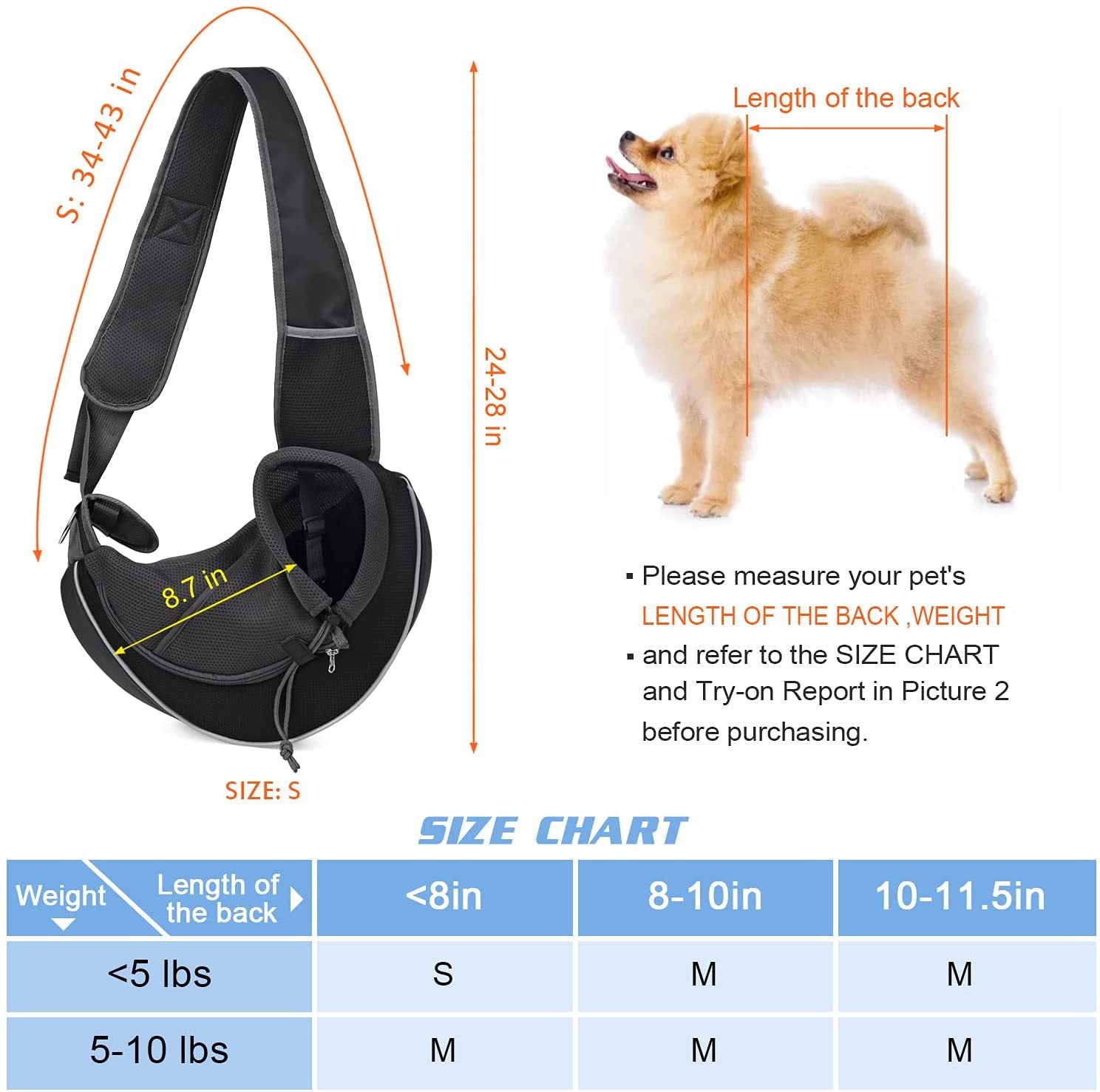 Portable Pet Sling Carrier Bag