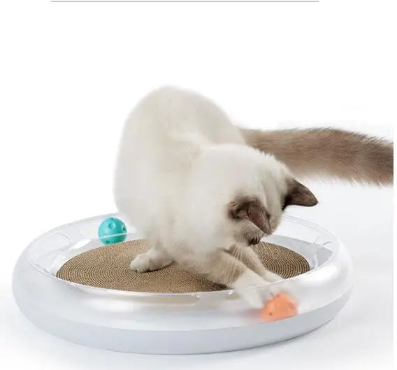 Round Cat Scratcher Toy with Balls