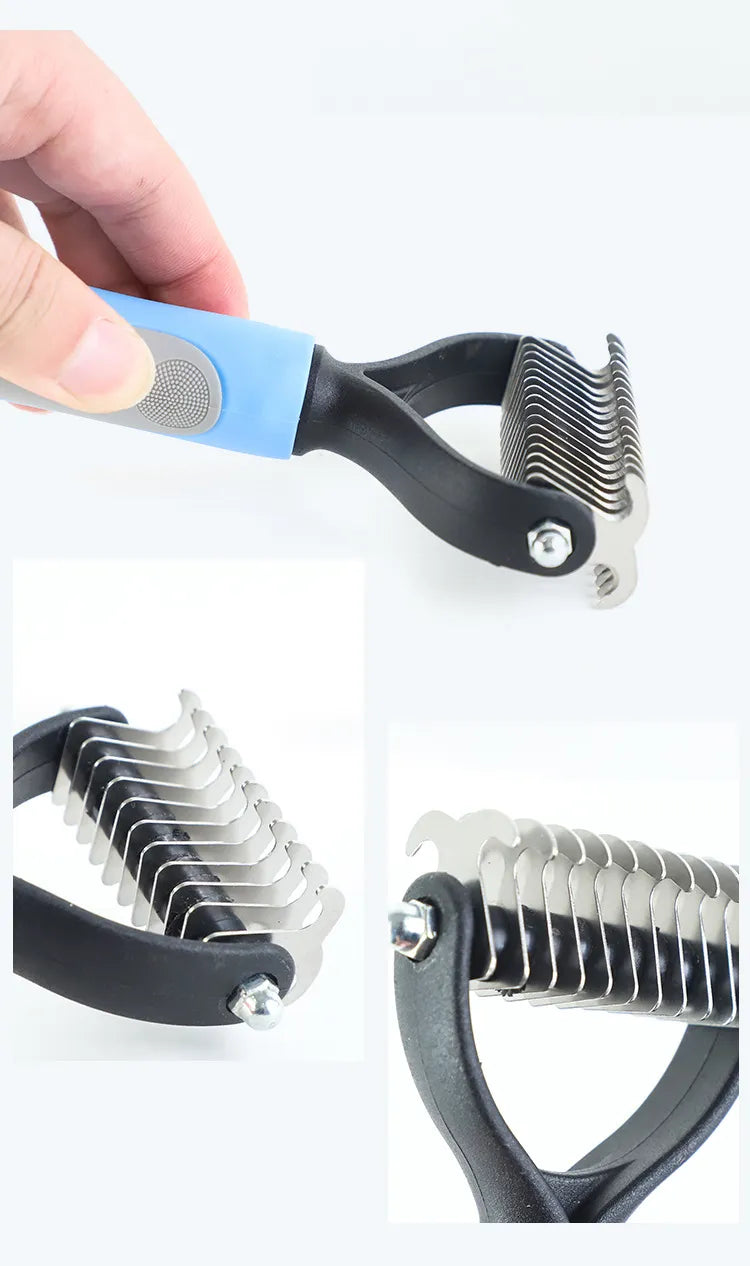Deshedding brush bristle detail