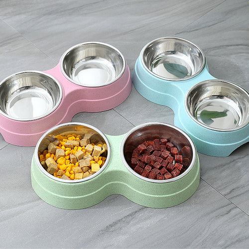 Stainless Steel Double Pet Bowl Stand