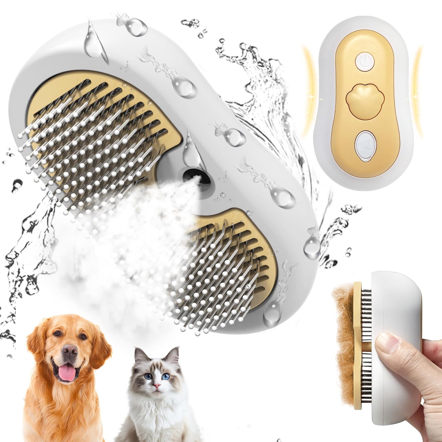 Dog & Cat Steam Brush 3in1 Cat Brush